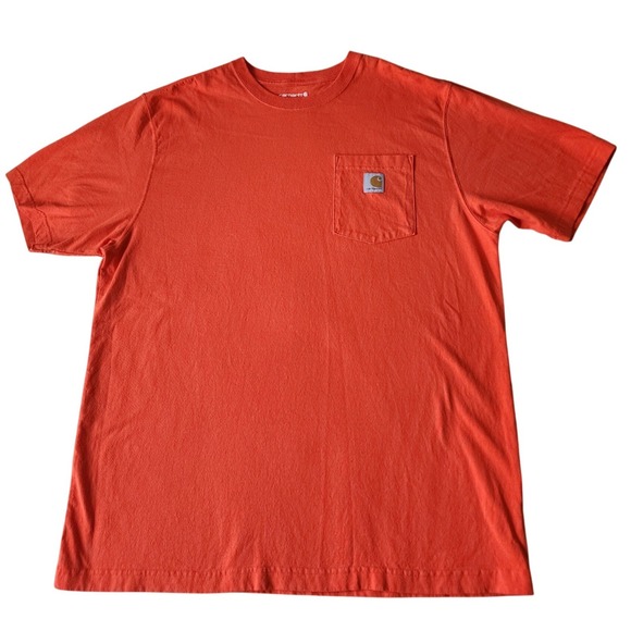 Carhartt Other - Carhartt K87 Mens Loose Fit Pocket T-Shirt Orange Cotton Short Sleeve Large